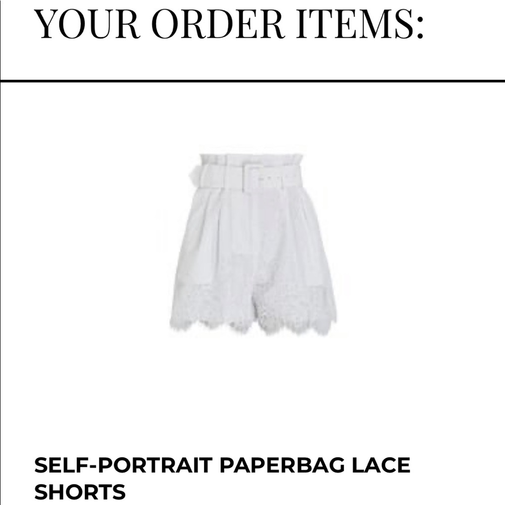 Self Portrait lace paper bag shorts
